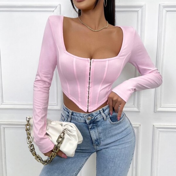 Bellanblue Tops - Pink Hook Closure Sexy Party Crop Top